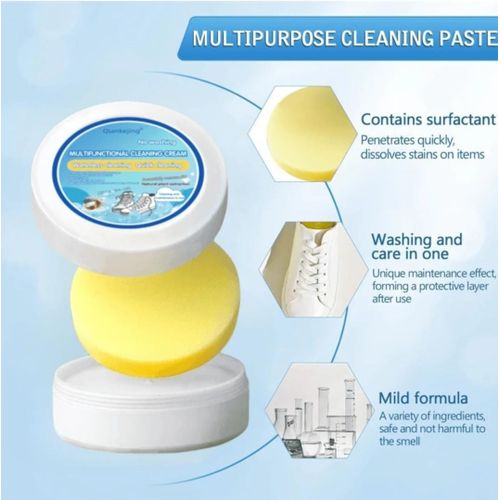 Crème Nettoyant Éclaircissant Pour Chaussures Blanches, Crème Polyvalente Avec Éponge thumbnail 3