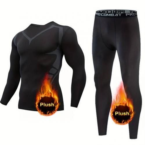 Survêtement De Sport Pour Hommes, Combinaison À Manches Longues Avec Pantalon Collant, Xl