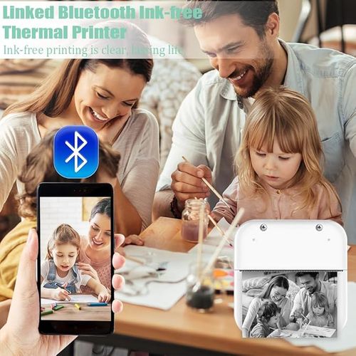 Mini Imprimante De Poche Thermique, Bluetooth, Sans Encre, Pour Photos Et Notes thumbnail 4