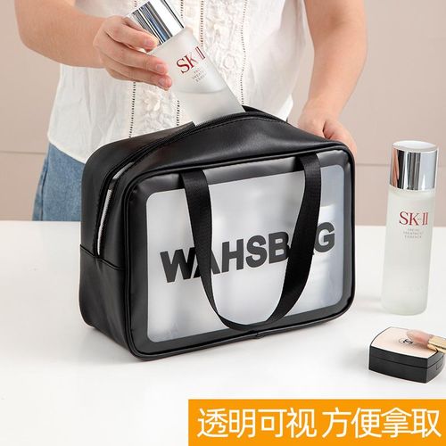 Set De 3 Trousses Transparentes Imperméables Pour Maquillage Et Voyage-noir
