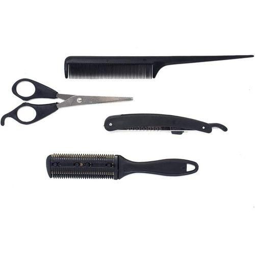 Kit De Coiffure 4 Pièces – Ciseaux, Rasoir, Peigne Pour Cheveux Et Barbe thumbnail 1