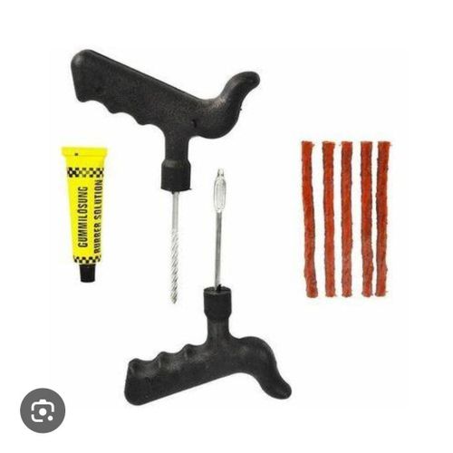 Kit De Réparation De Pneus Tubeless, Mèches Et Outils Inclus Pour Voiture Et Moto, 5 Bandes De Vulcanisation
