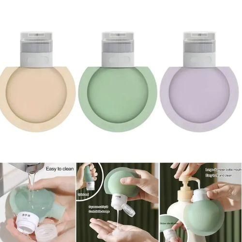 Lot De 3 Flacons Souples En Silicone, Contenants De Voyage Anti-fuite Pour Shampoing, Lotion Et Gel Douche