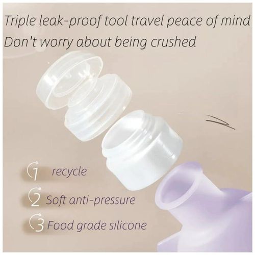Lot De 3 Flacons Souples En Silicone, Contenants De Voyage Anti-fuite Pour Shampoing, Lotion Et Gel Douche thumbnail 4
