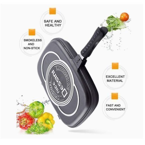 Dessini Poêle Double Grill En Granite Avec Revêtement Antiadhésif 36cm thumbnail 3