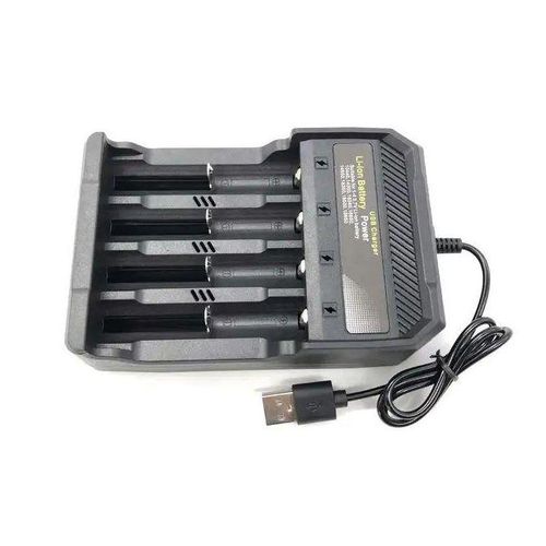 Chargeur De Batterie Li-ion Usb, 4 Emplacements – Universel 3.7v / 4.2v – Charge Rapide 2a