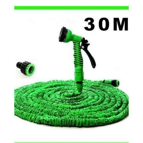 Tuyau Extensible De Lave-auto Et Jardin, Longueur 30m Avec Pistolet À Eau 7 Jets