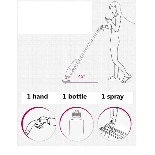 Balai Laveur À Pulvérisation De Nettoyage Sol - Balai À Vapeur Avec Vaporisateur thumbnail 4