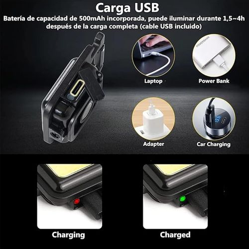 Mini Lampe De Poche Porte-clés, Led Rechargeable Portable Avec Crochet, 4 Modes thumbnail 3