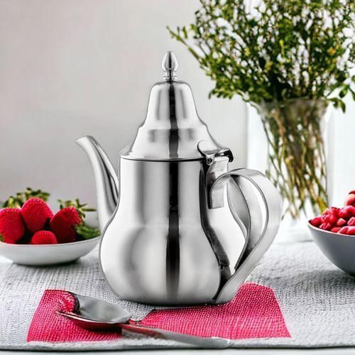 Théière Traditionnelle En Acier Inoxydable 0,6l – Argent thumbnail 3