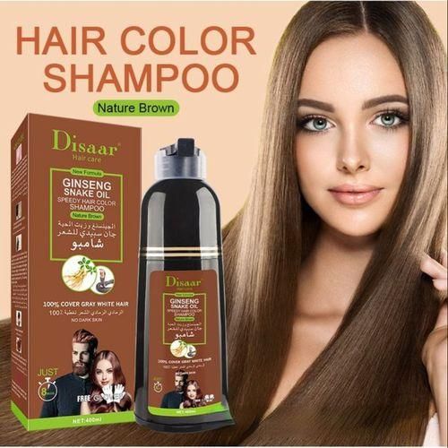 Shampoing Naturel Pour Cheveux Blancs, Coloration Brune Avec Soins Aux Plantes, 400ml