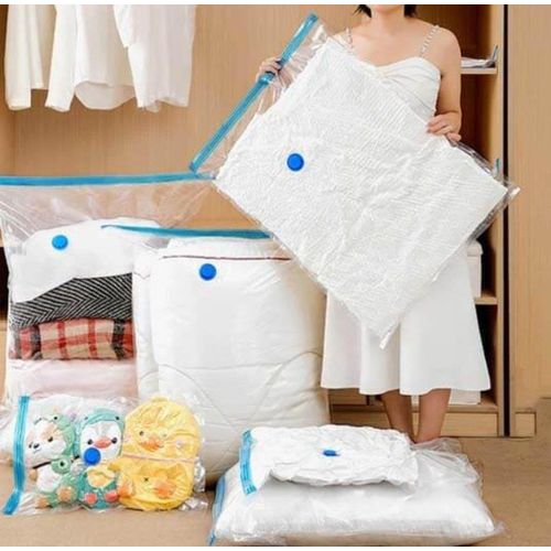 Lot De 5 Sacs De Rangement Sous Vide Avec Pompe À Main, Économiseur Despace Pour Vêtements, Couettes, Et Couvertures thumbnail 2
