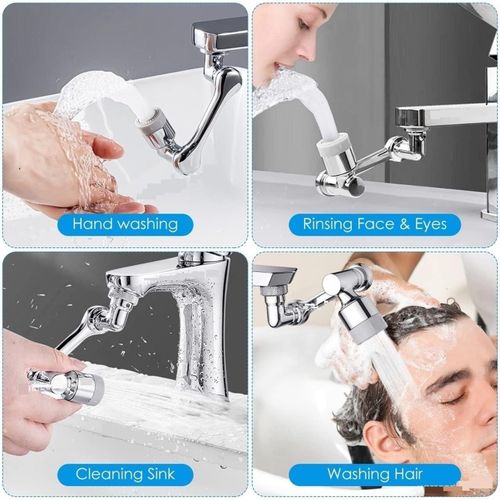 Tête De Robinet Rotative 1080°, Aérateur Anti-éclaboussures Pour Cuisine Et Salle De Bain thumbnail 2