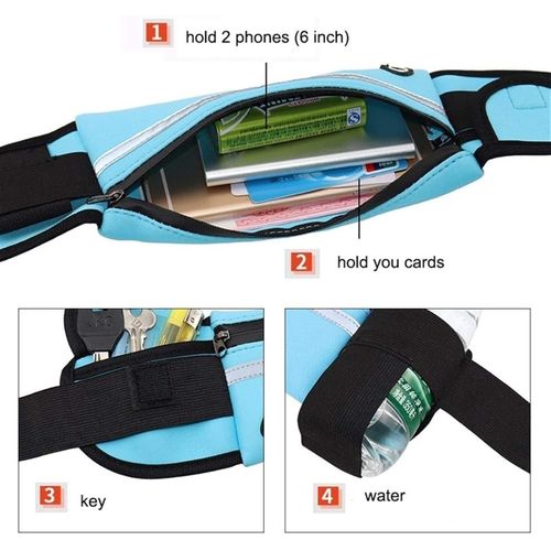 Sac Banane Étanche Avec Coque Pour Téléphone, Ceinture De Sport Pour Cyclisme Et Running, Blue thumbnail 3
