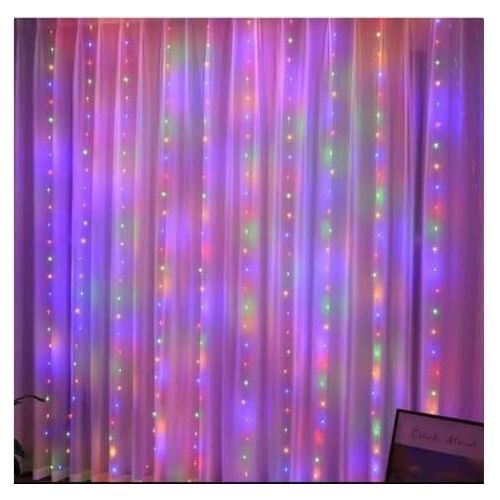 Guirlande Lumineuse Rideau 300 Led – 3x3m, 8 Modes, Usb Et Télécommande, Étanche thumbnail 4