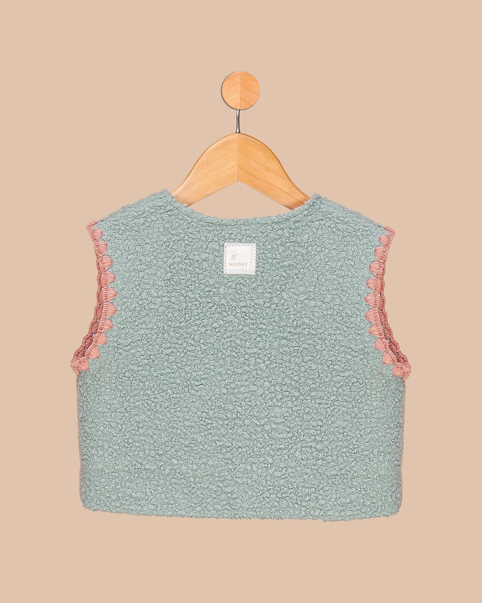 Gilet Bébé Sans Manches En Tissu Bouclette – Doublure Fleurie thumbnail 2