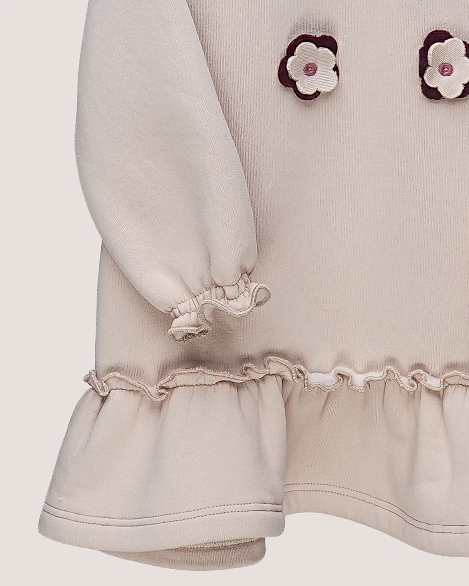 Robe Bébé Fille En Molleton – Détails Fleurs Brodées thumbnail 3