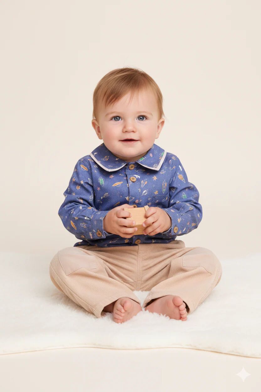 Chemise Bébé Garçon À Motif Espace – Douceur & Imagination