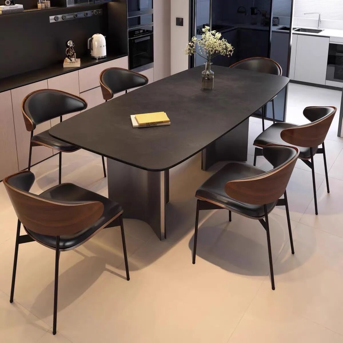 Rola Table À Manger En Pierre Marbrée ( Sans Les Chaises )