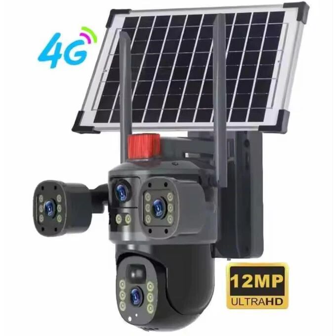 Caméra De Surveillance Solaire Ptz 4k V380 Pro 12mp 4g