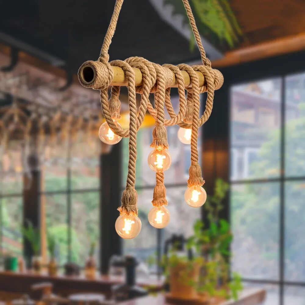 Suspension Raphia – Bambou Naturel