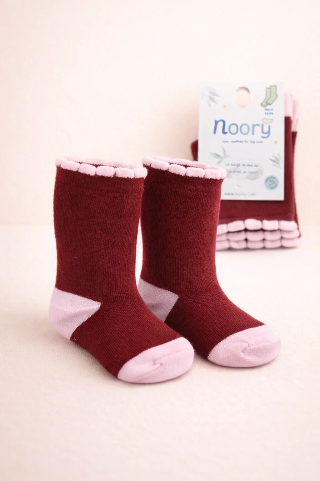 Chaussettes Enfant En Coton Organic Douceur Premium – Bordeaux & Rose