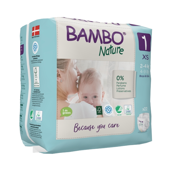 Bambo Nature Couche Nouveau Né 2-4 Kg (taille 1)
