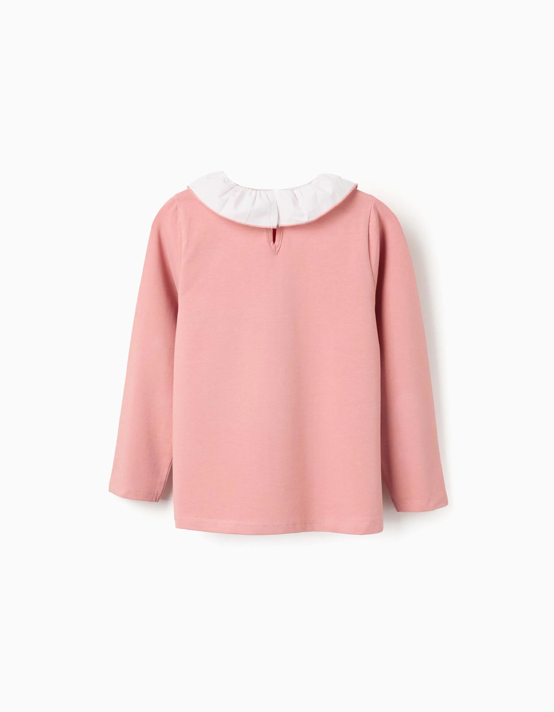 T-shirt À Manches Longues Pour Filles Imprimé Et Col À Volants Copié