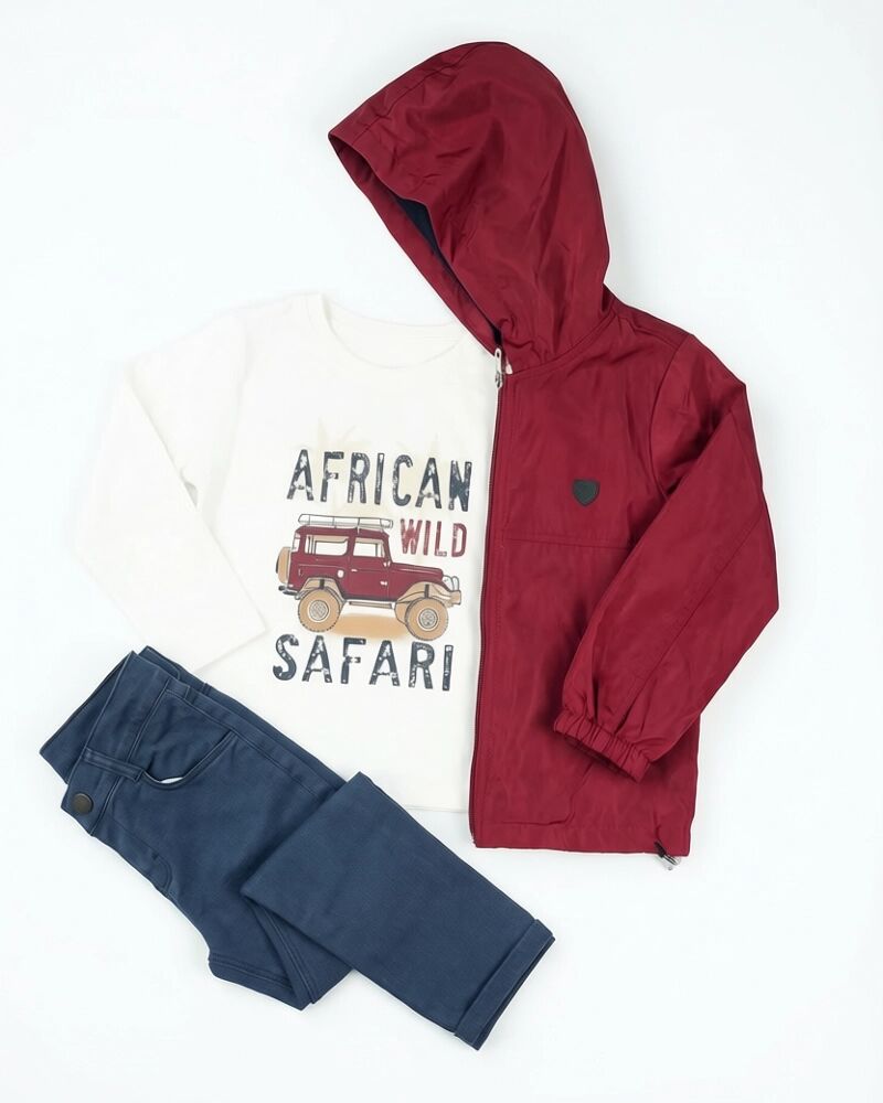 Ensemble Garçon 3 Pièces Avec Veste Réversible De Style