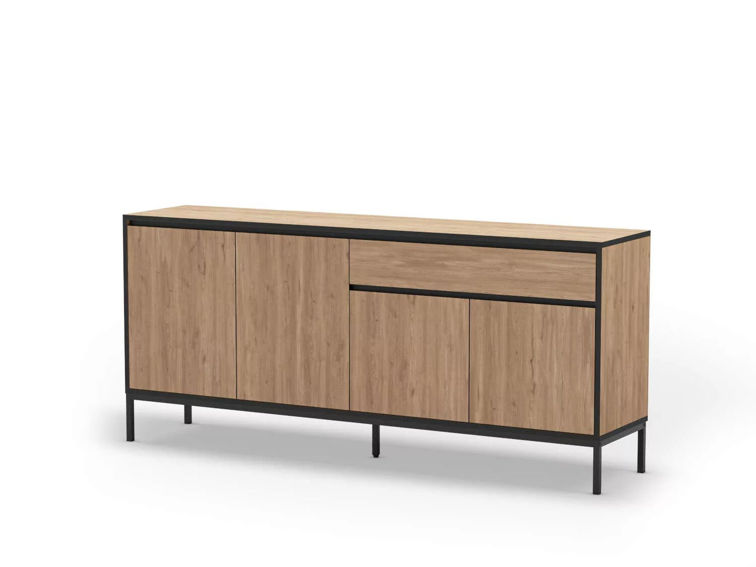 Lorenza Buffet Avec 4 Portes Et 1 Tiroir 180 Cm - Chêne thumbnail 3