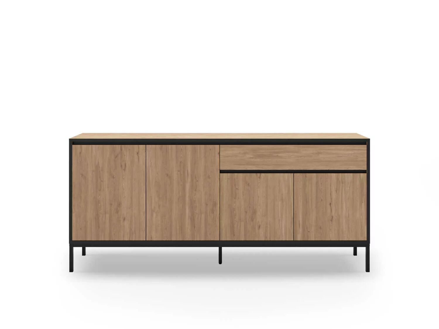 Lorenza Buffet Avec 4 Portes Et 1 Tiroir 180 Cm - Chêne thumbnail 4