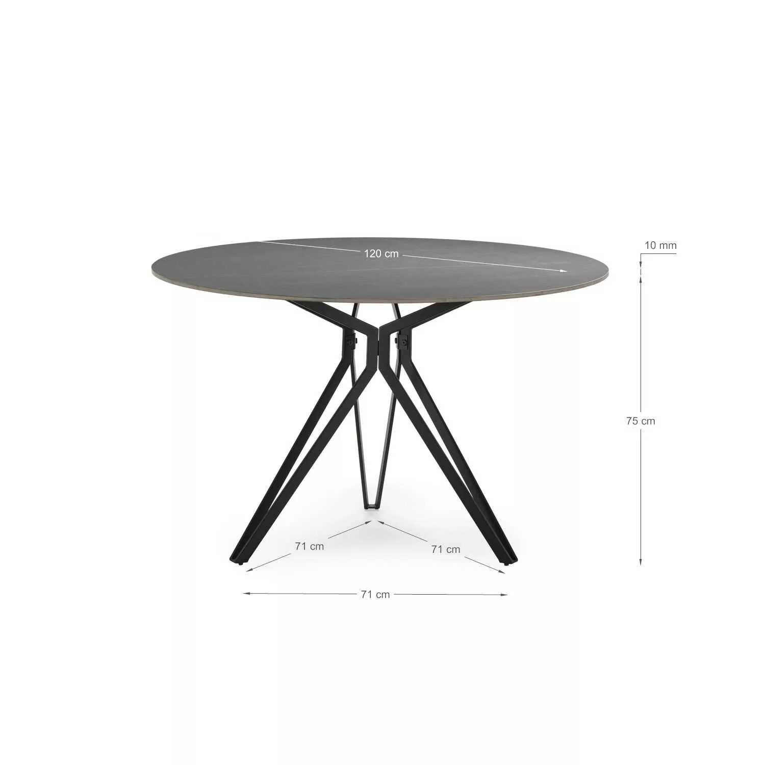 Aina Table À Manger 120 Cm En Pierre Marbrée ( Sans Chaises )