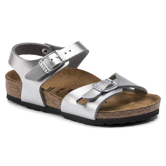 Rio Kids Birko-flor Electric Metallic Silver Narrow