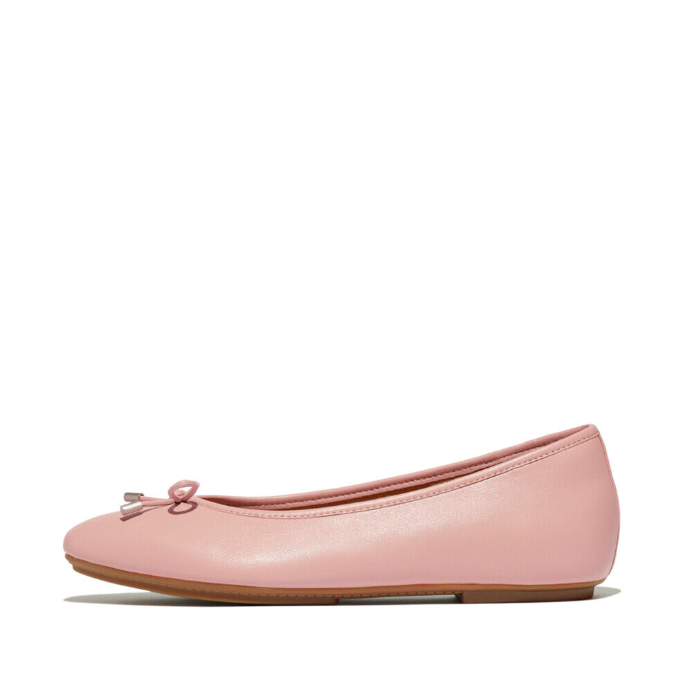 Delicato Bow Soft Leather Ballet Flats Soft Blush