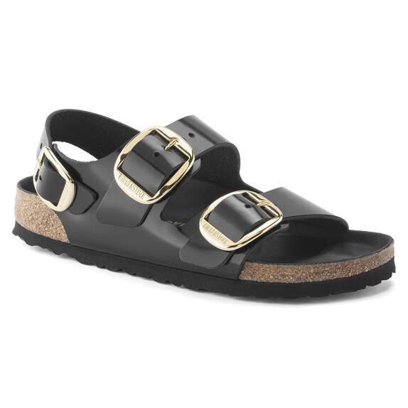 Milano Big Buckle High Shine Black Narrow