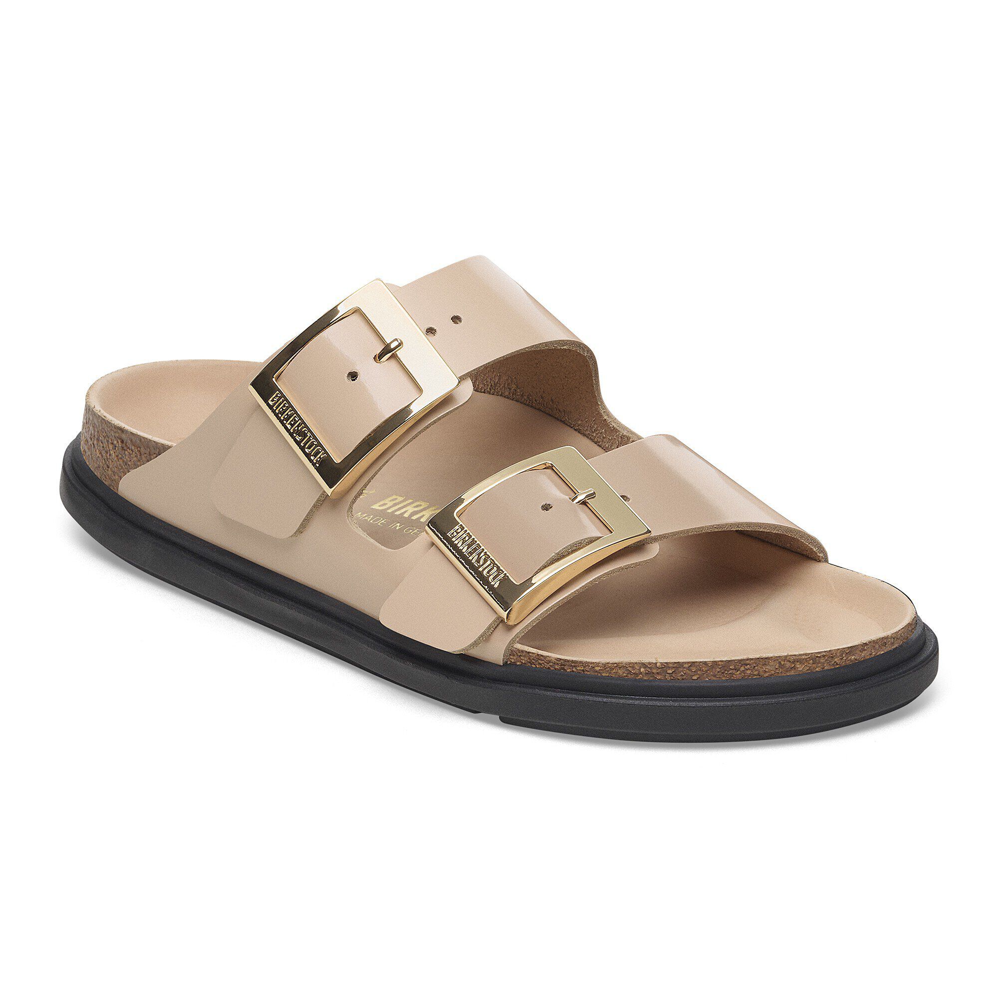 Arizona Droplet Buckle Natural Leather New Beige Narrow