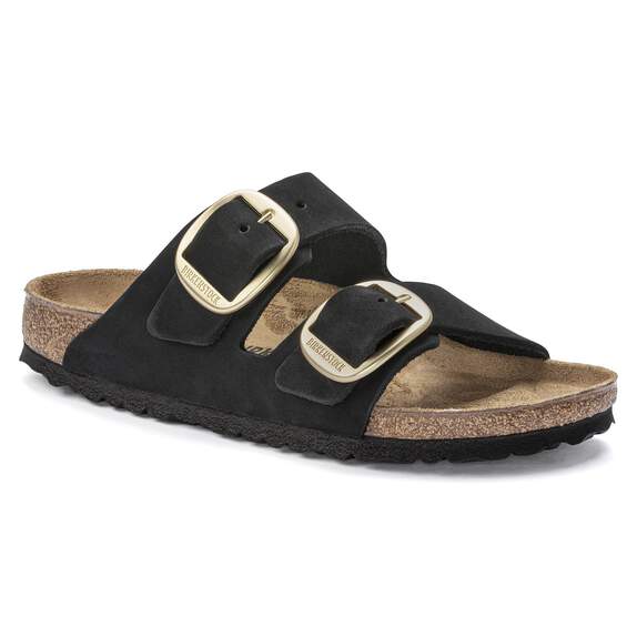 Arizona Big Buckle Nubuck Leather Black Narrow