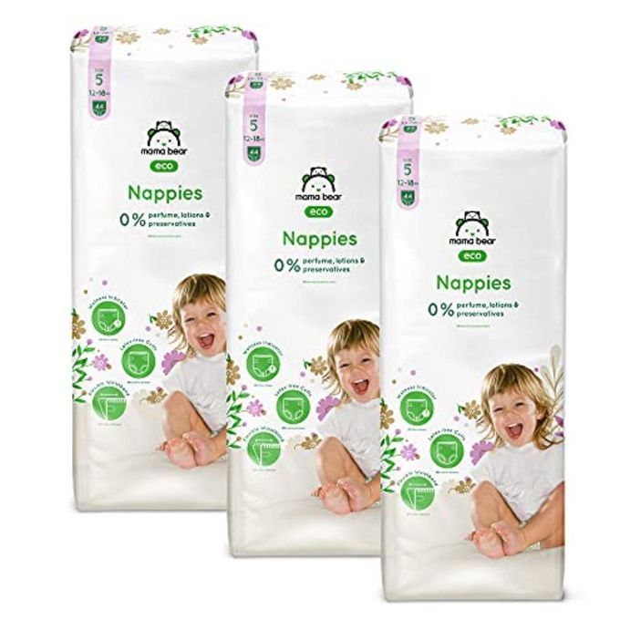 Mama Bear Couches Bébé Écologiques Ultra Absorbantes Taille 6 (16+ Kg) (40 Couchesx3)