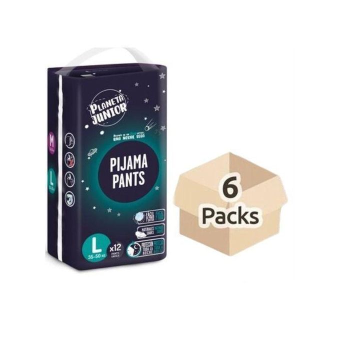 Couche De Nuit 35-50 Kg Taille L Planeta Junior Par Dia Sachet De (12x6 Unités)