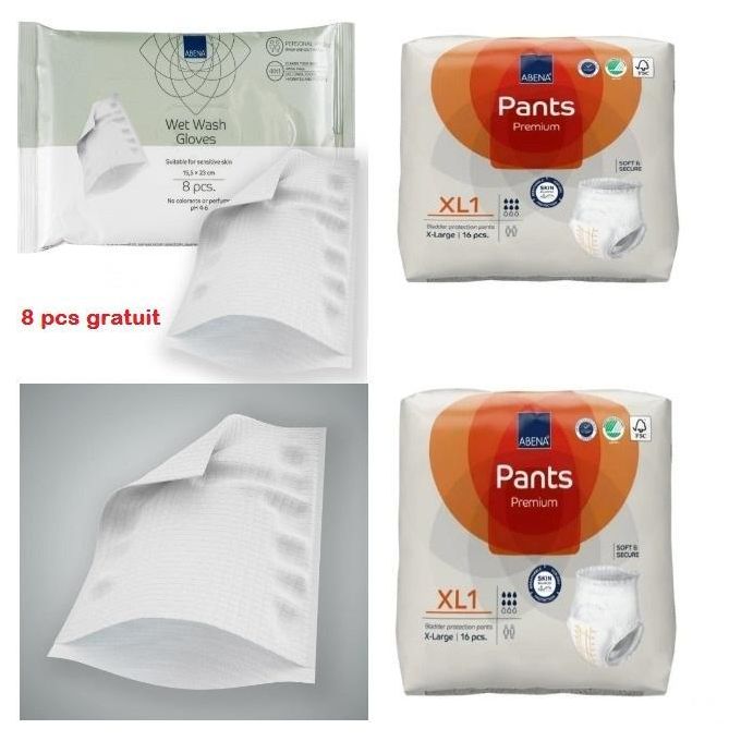 Abena Sous-vêtements Absorbants Pants Premium Xl1 (15 Unités) + 8 Pcs Gants Gratuits