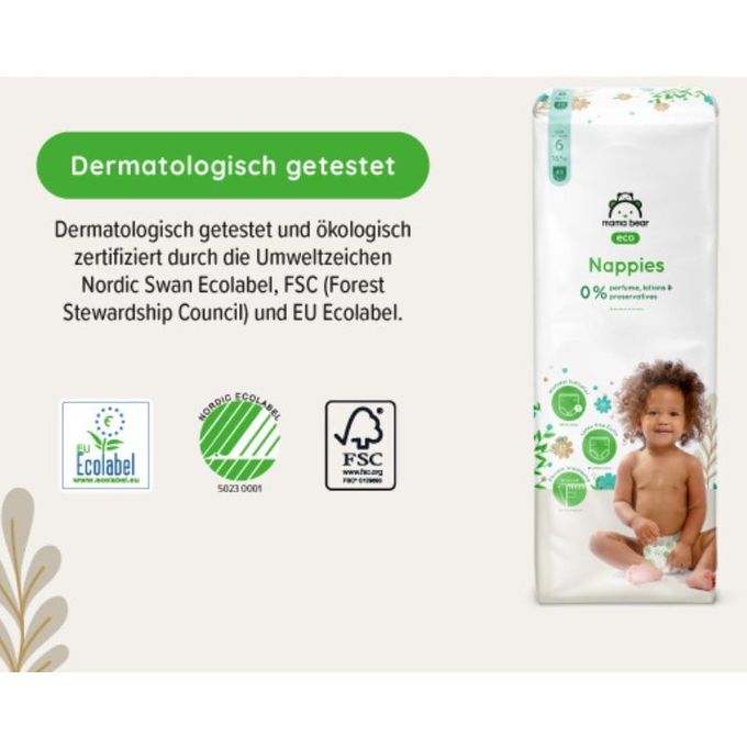 Couches Bébé Eco Taille 6 (16+ Kg) – Pack 40 Pièces