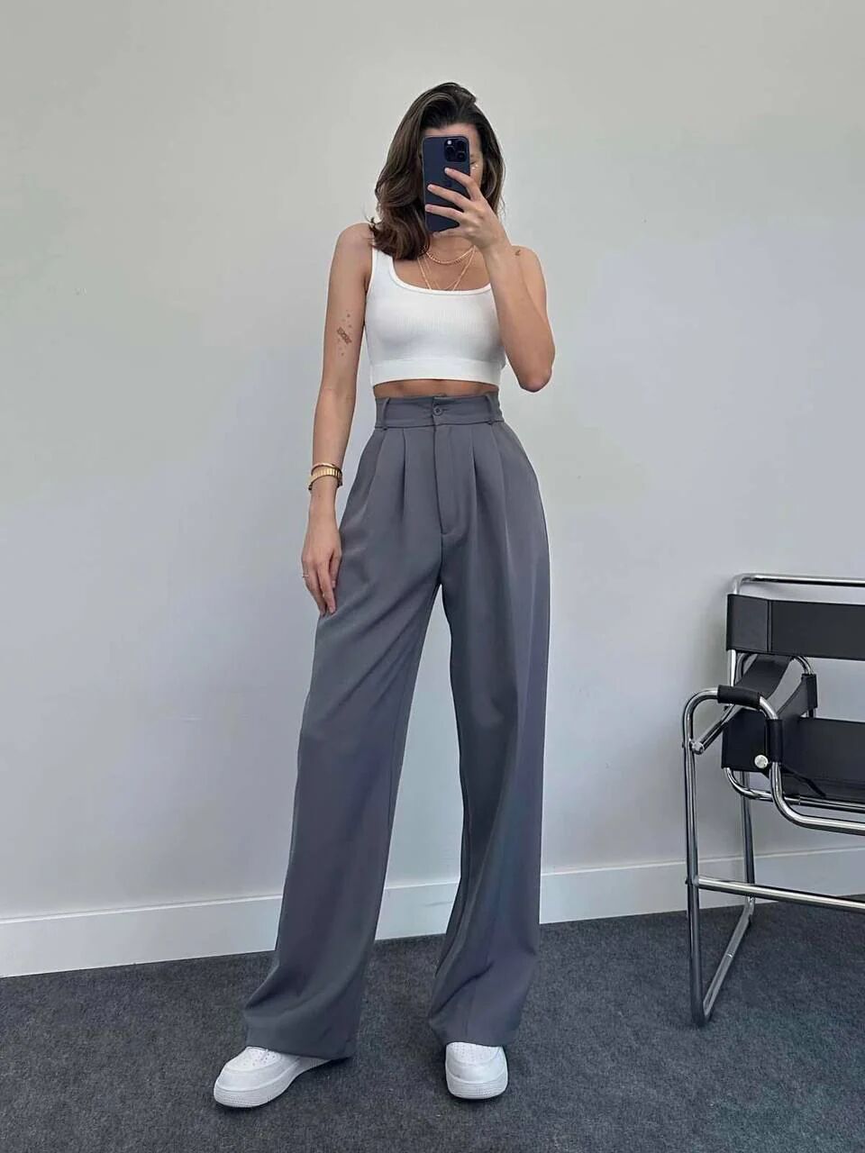 Pantalon Palazzo Taille Haute