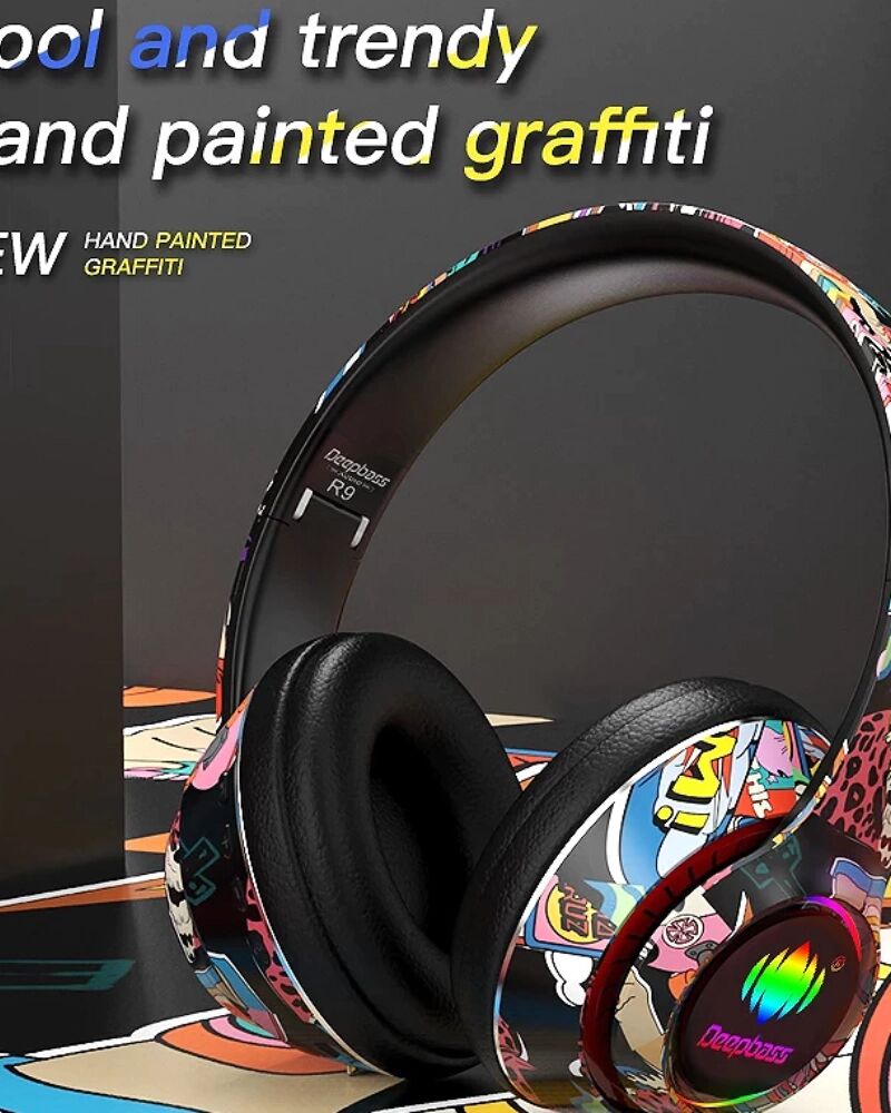 Casque Bandeau Sans Fil Rgb R9 – Bluetooth Avec Éclairage Led