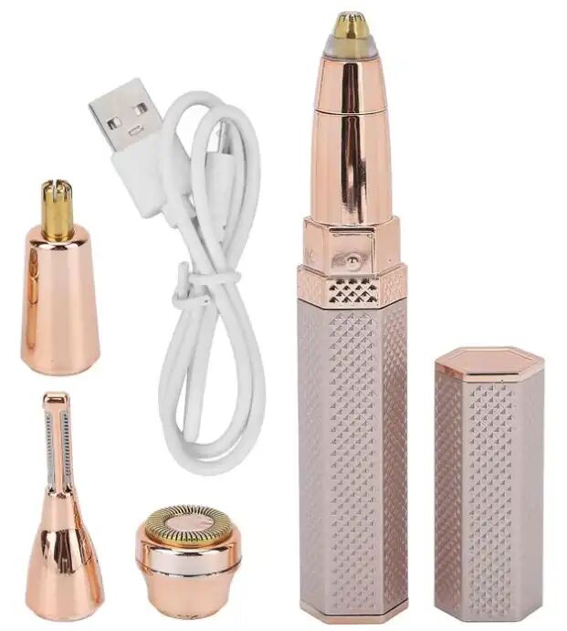 Rasoir Électrique 4 En 1 Pour Sourcils Et Épilation Du Visage – Rechargeable Femme thumbnail 3