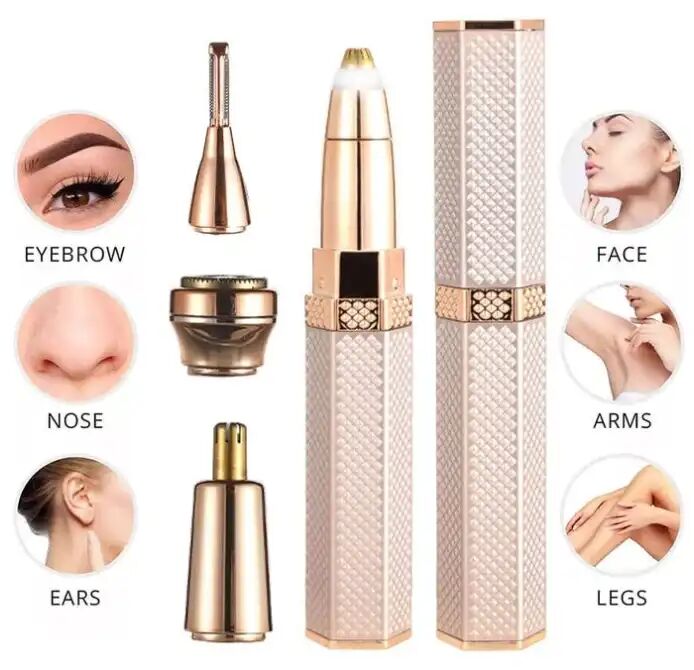 Rasoir Électrique 4 En 1 Pour Sourcils Et Épilation Du Visage – Rechargeable Femme thumbnail 4