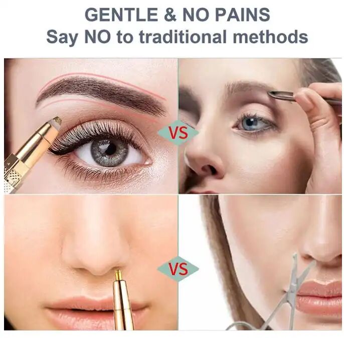 Rasoir Électrique 4 En 1 Pour Sourcils Et Épilation Du Visage – Rechargeable Femme