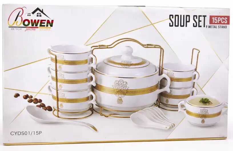 Soupière De Ramadan – Service À Soupe 15 Pièces Élégant Pour Table Festive