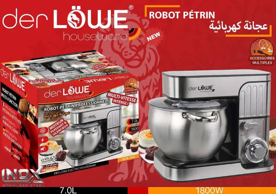 Robot-pétrin Professionnel – 7l, 1800w