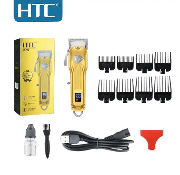 Tondeuse À Cheveux Htc At-702 – Métal, Rechargeable, Réglable, Corps Lourd, Professionnelle thumbnail 3