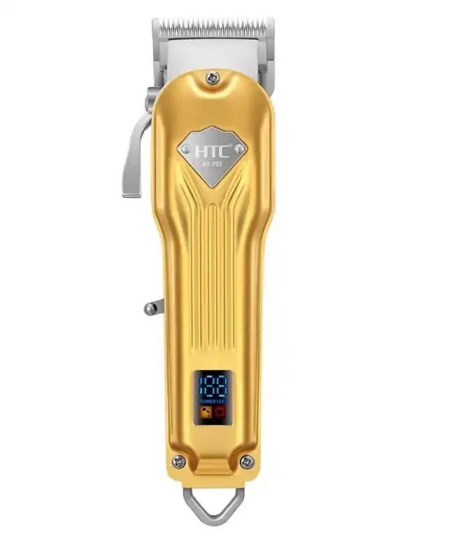 Tondeuse À Cheveux Htc At-702 – Métal, Rechargeable, Réglable, Corps Lourd, Professionnelle